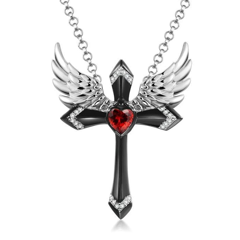 Classic Income Fashion Angel Wings Pendant Necklace Ladies Cross Guardian Jewelry Accessories Anniversary Party Banquet Gifts